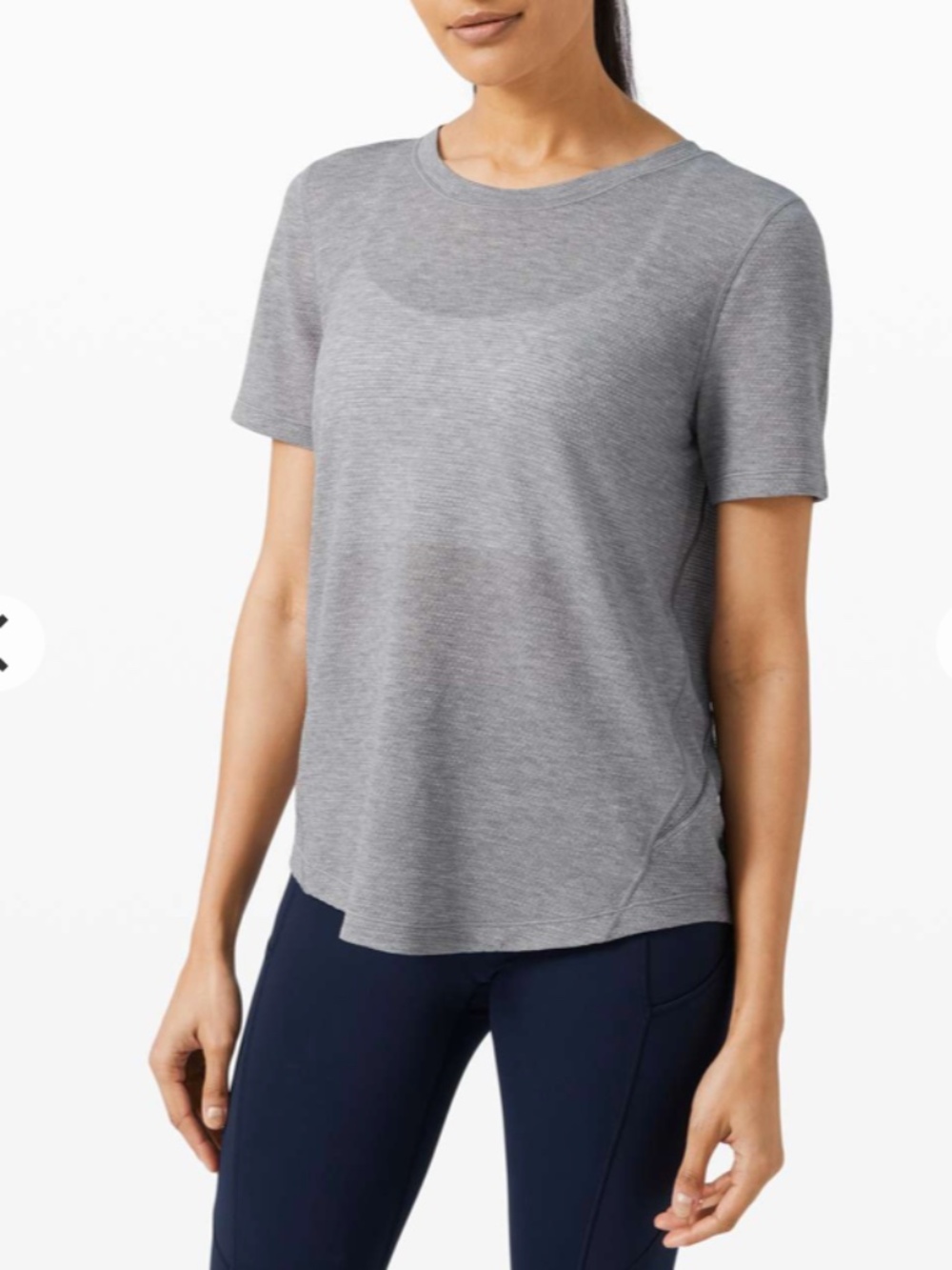Lululemon Long Distance Short Sleeve in Heathered Asphalt Grey